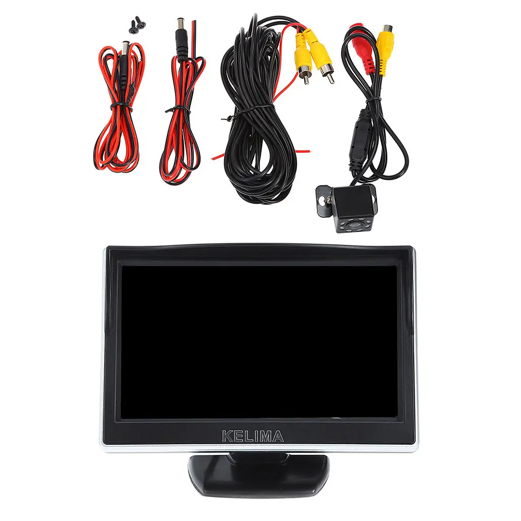 5 inch LCD Screen Monitor Display+Car Rear View Reverse Camera with Drill