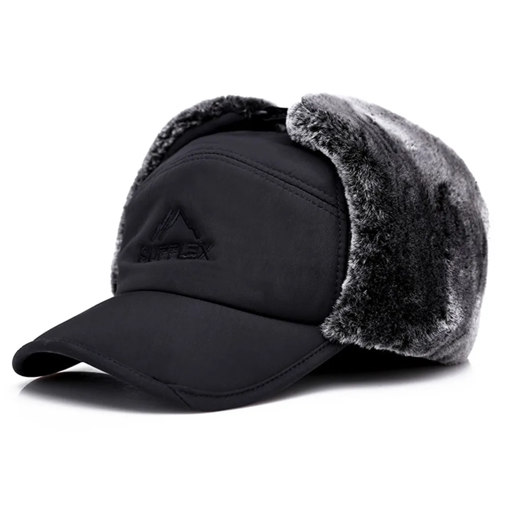 men's bomber hat rabbit fur Winter men's and women's baseball caps outdoor new leisure thickening warm ear protection wild cycling Lei Feng hat mens mad bomber hat