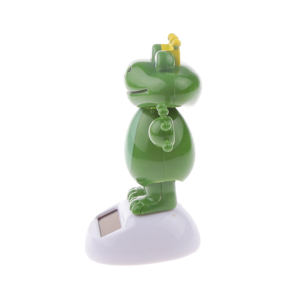 2Pcs Solar Powered Solar Powered Toy Bobble Head Toy Auto Car Home Ornaments Frog + Shark