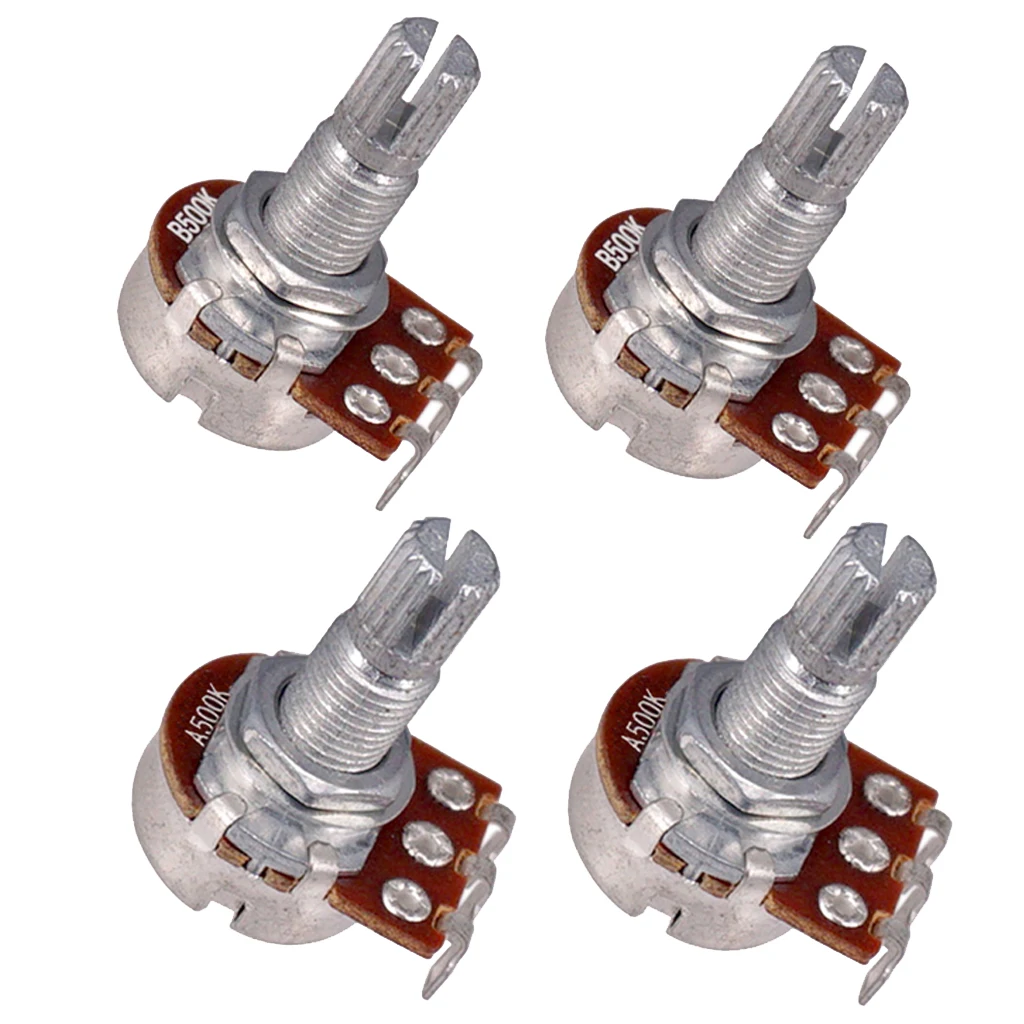 4pcs LONG SPLIT Shaft 500K Electric Guitar Potentiometers Volume Tone Control