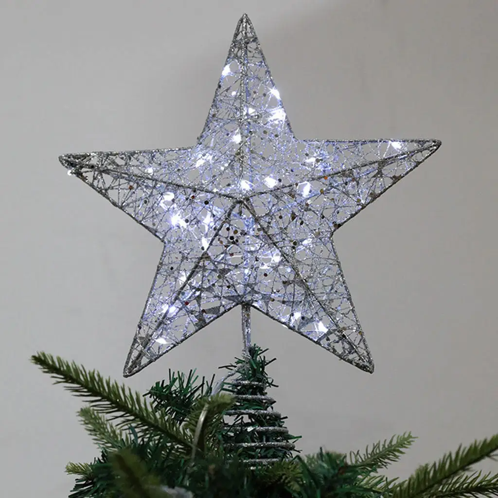 Christmas Tree Top Light Romantic Decorative Tree Top Star Night Light Tree Ornaments for Home