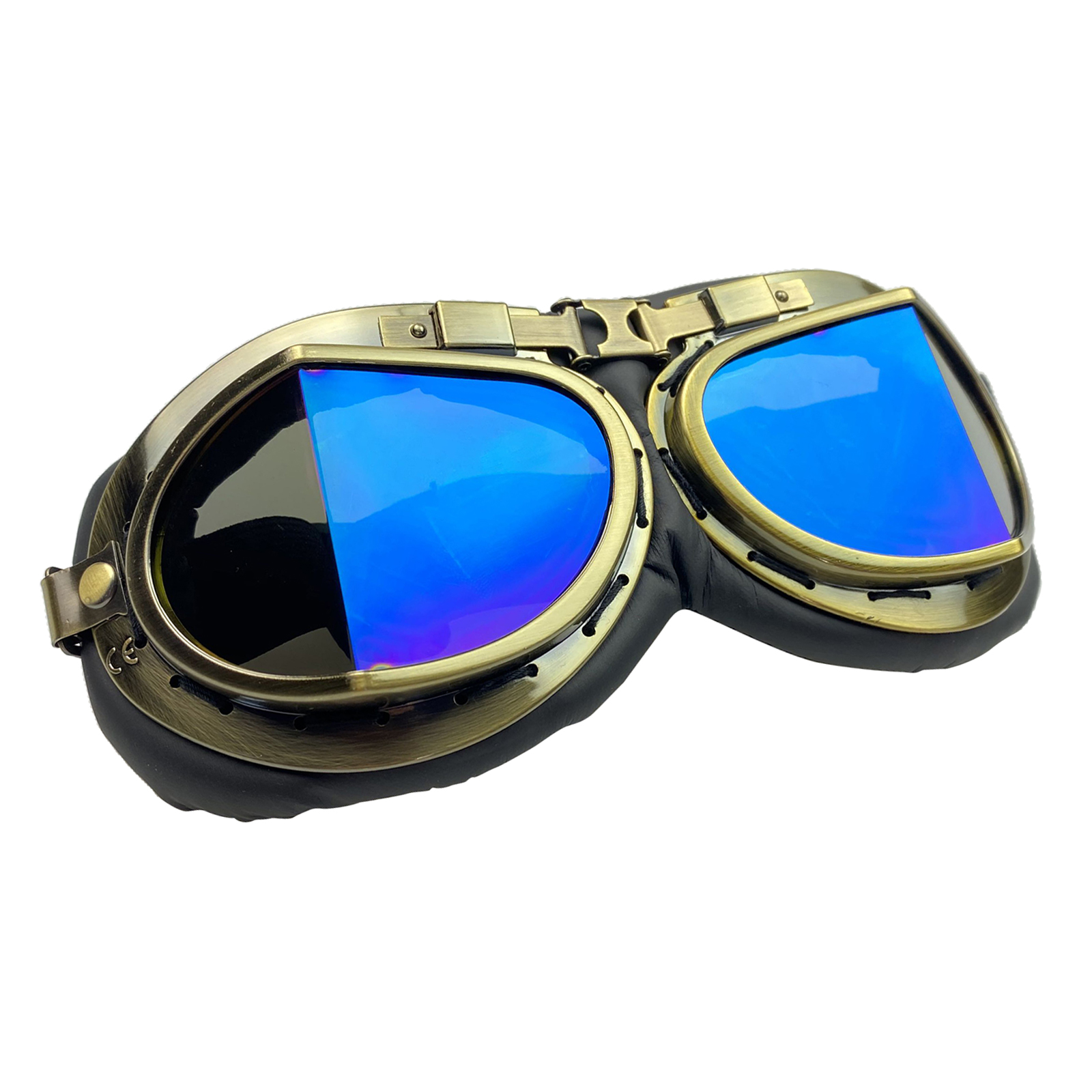 Vintage Racing Adult Moto Motorcycle Goggles Eyewear - (Multi-colored)