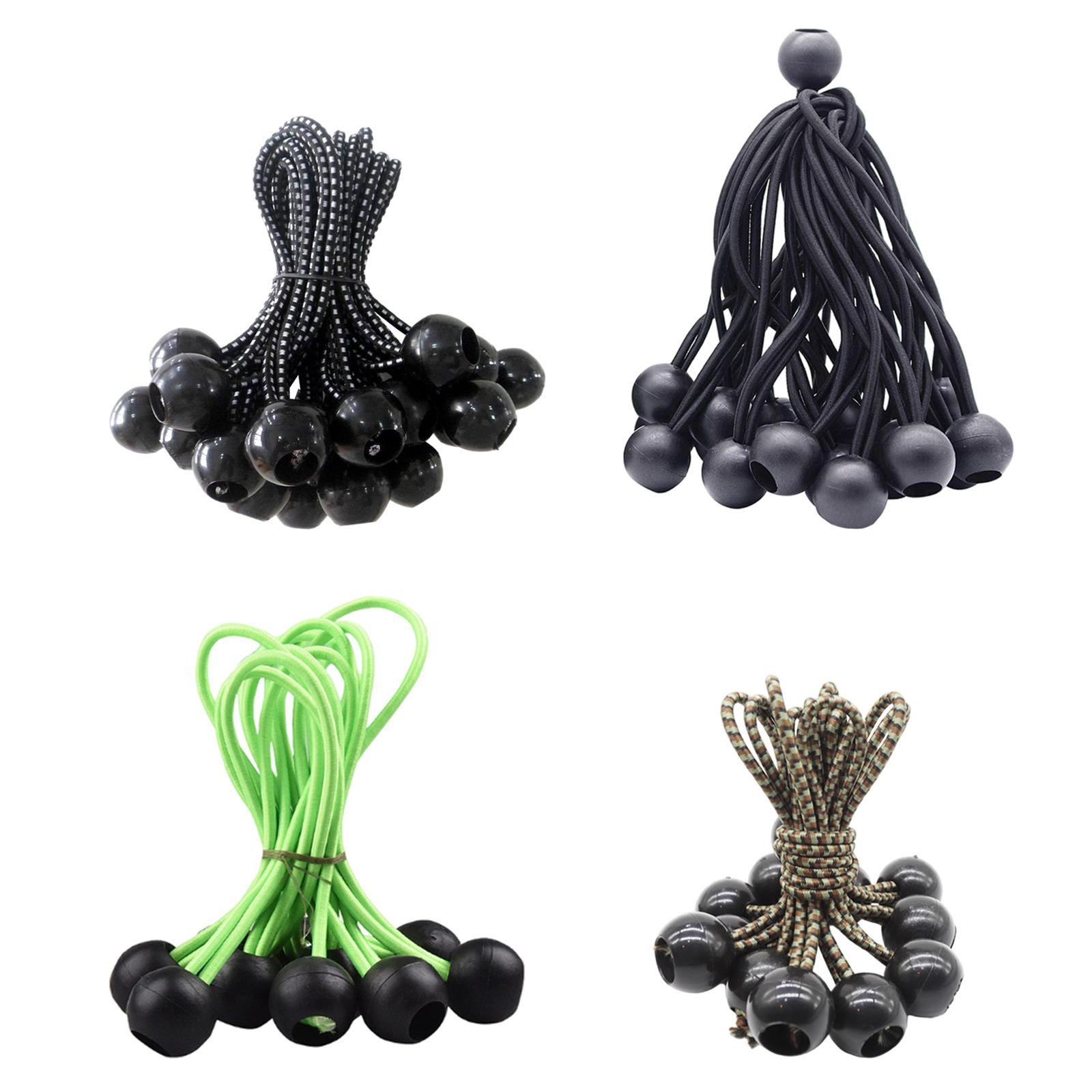 10Pcs Ball Bungee Cords Tent Tarp Elastic Rope for Hiking Camping Holding Wire Hoses Curtains