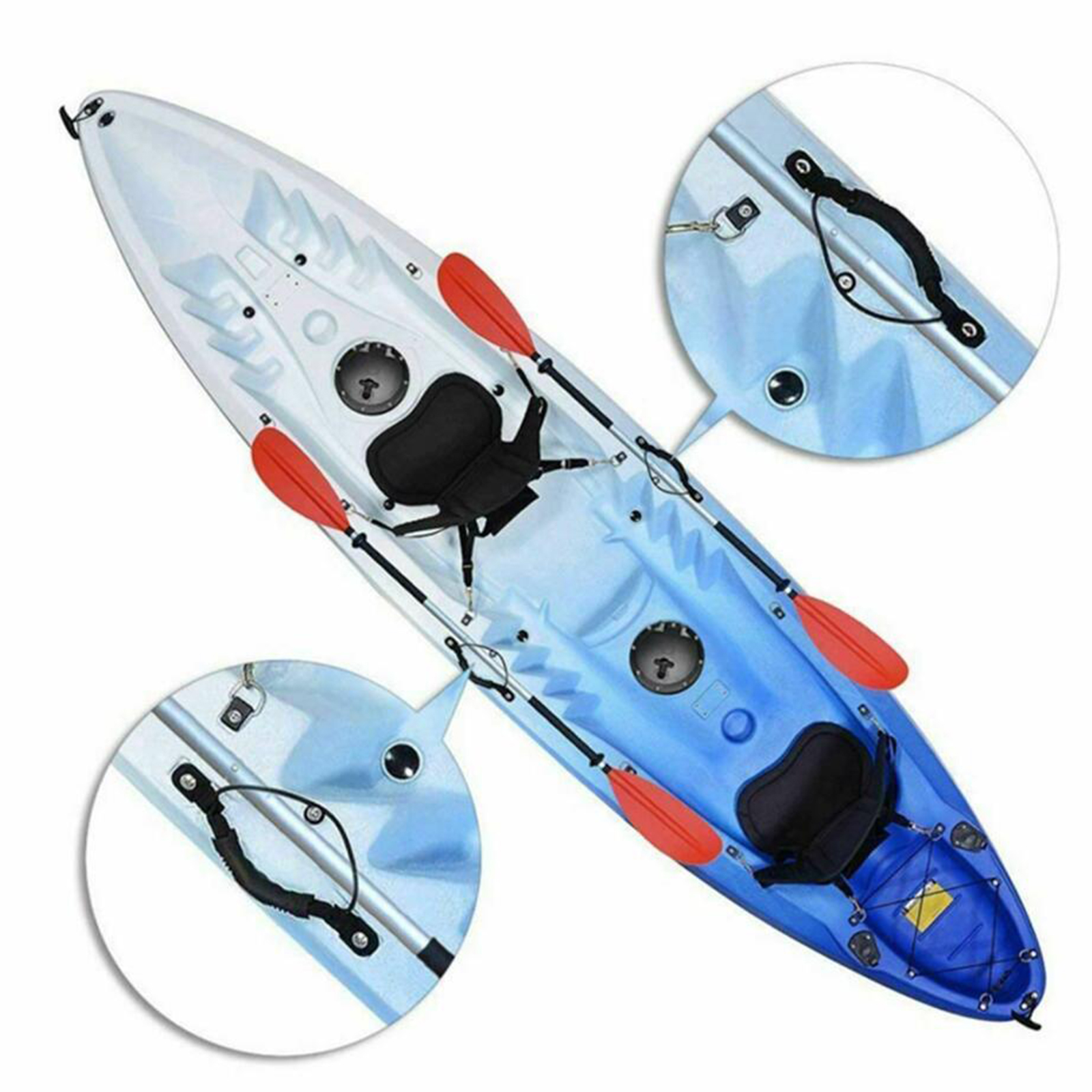 1Pair Plastic Side Mount Boat Carry Handle Hardware for Kayak Yacht Black
