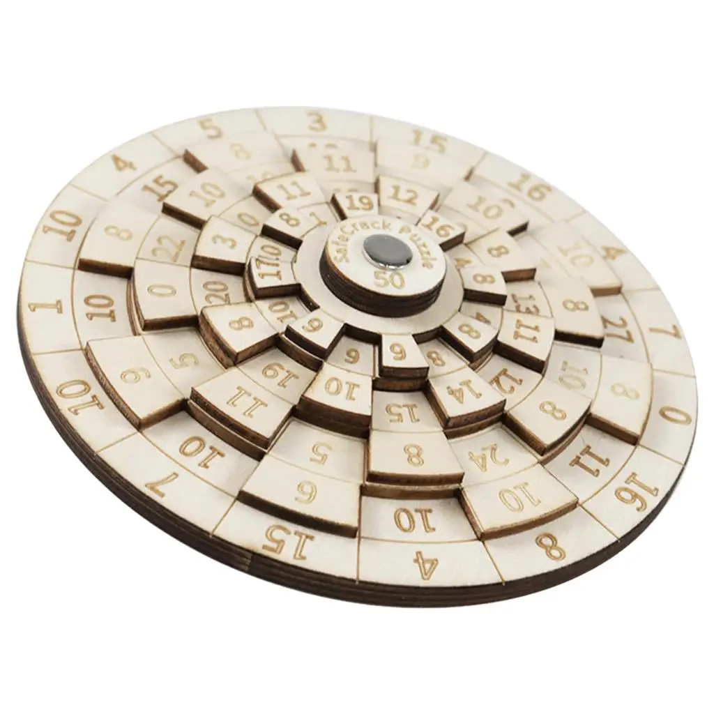 Wooden Turntable Brain Teaser Game Puzzle Jigsaw Math for Adults