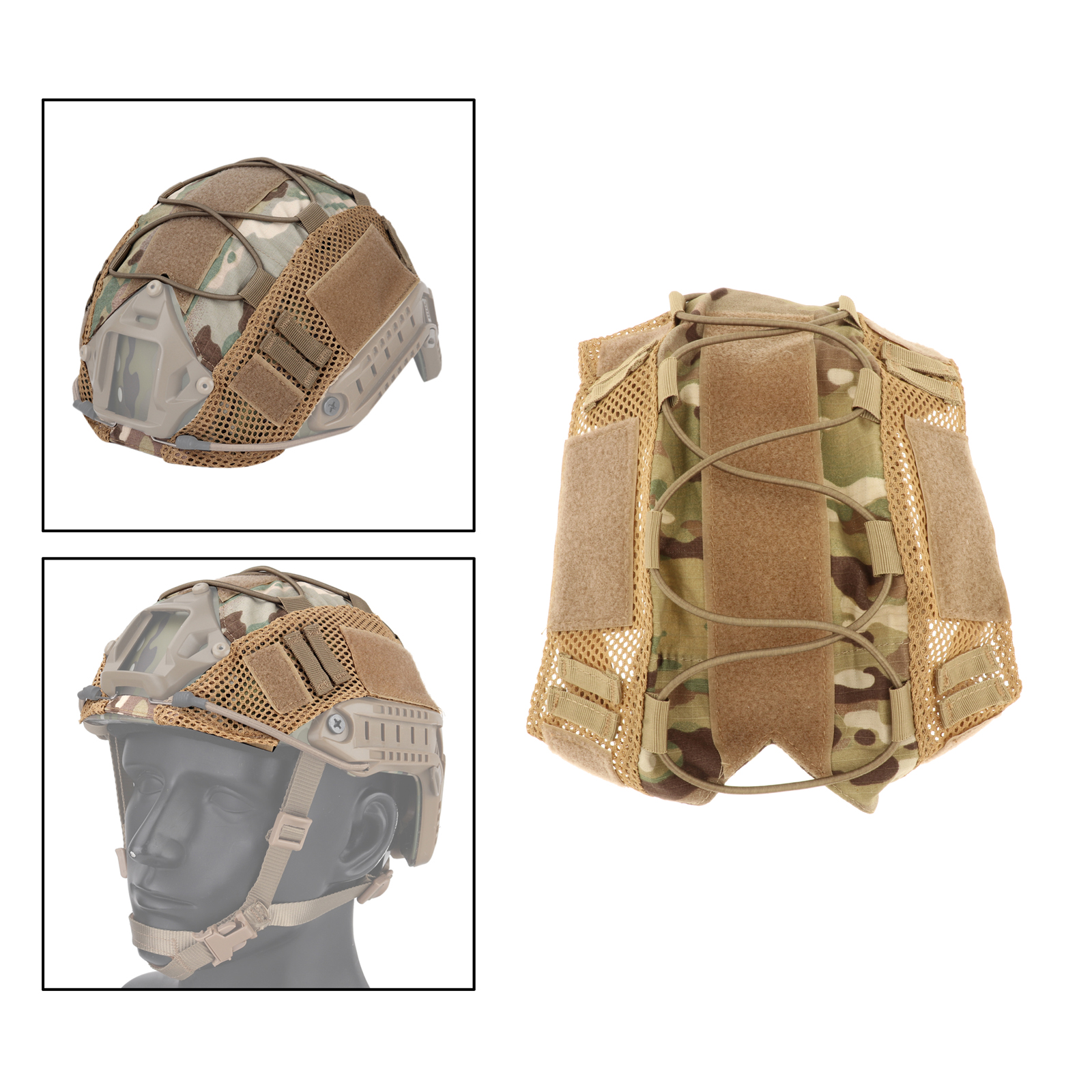 Multicam Helmet Cover Cloth Protector No Helmet for  Paintball Fast Helmet, One Size Fits All