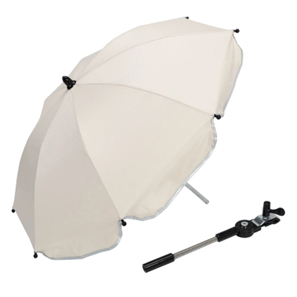 Baby Stroller Pram Pushchair UV Rain Sun Protection Umbrella Shade Bracket Clip