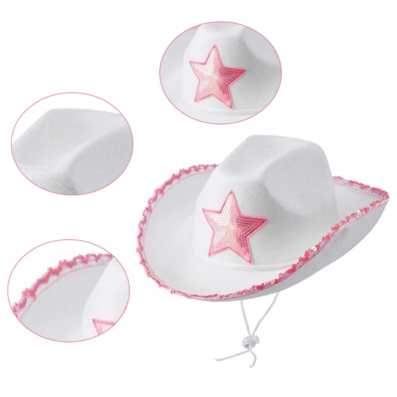 Hat White Felt Cowgirl Hat 