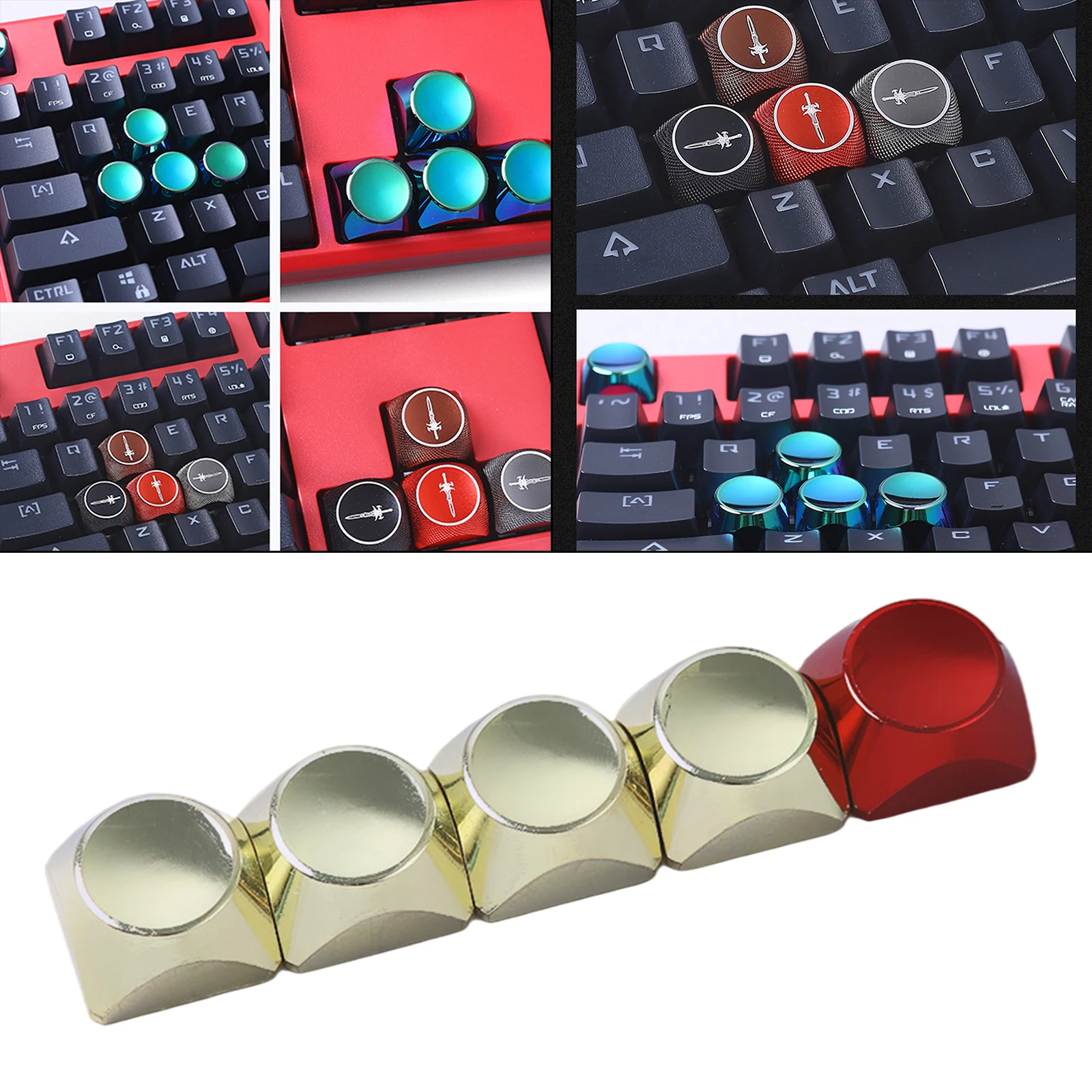 5 Keys Keycaps Set Aluminium Alloy KeyCaps ESC&Direction keycaps ESC Entre keys DIY Keyboard