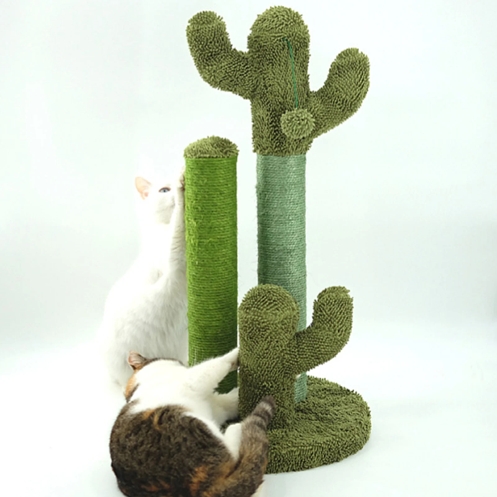 OGORI 27 Tall Cat Scratching Post Cactus Cat Scratcher with Dangling Ball 