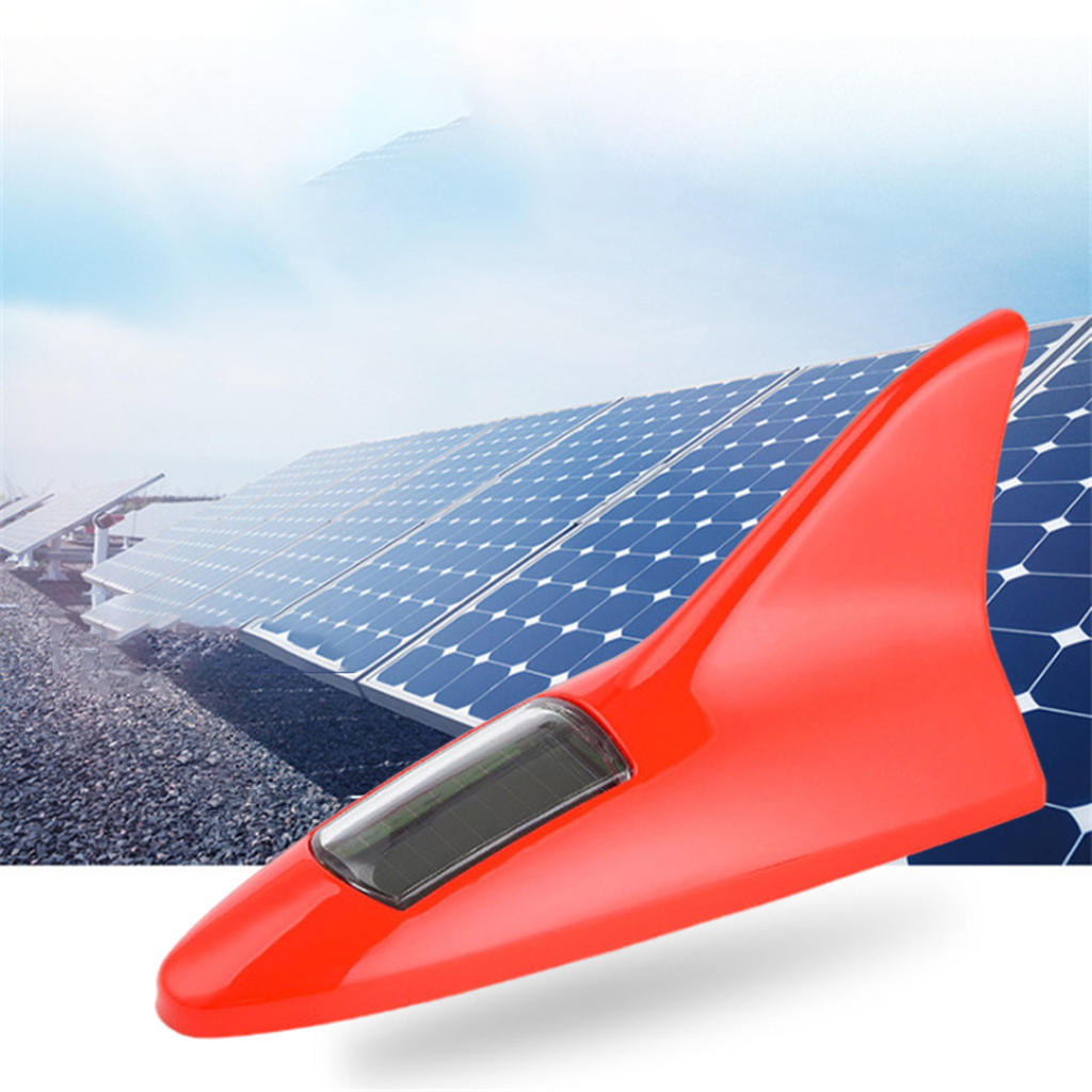Shark Fin Antenna Universal 4 Colorf Car Roof Antenna Light Solar Shark Fin Warning Light Fits for Car