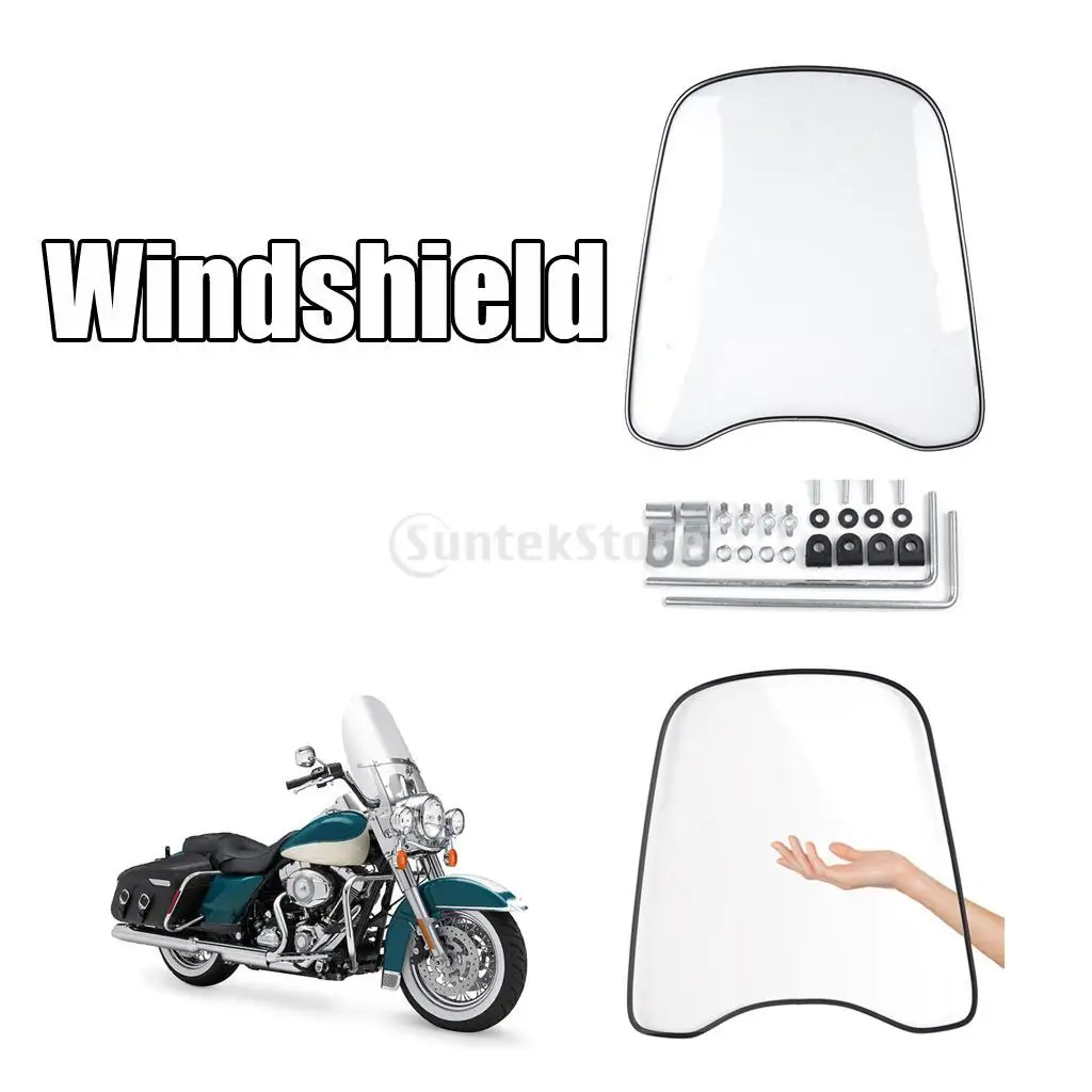 Transparent Clear Front Windshield For Motorcycle Motorbike Scooter ATV