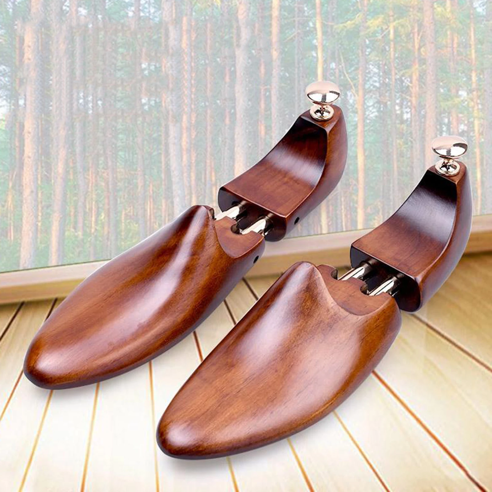 1 Pair Vintage Shoe Tree Pine Wood Shoes Stretcher, Wooden Adjustable Men Women Flats Boot Shaper Expander