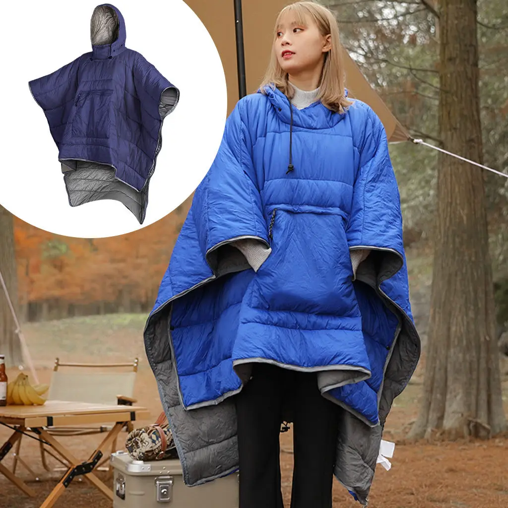 Portable Water-resistant Camping Sleeping bag Cloak Style Lazy Sleeping Bag Winter Poncho