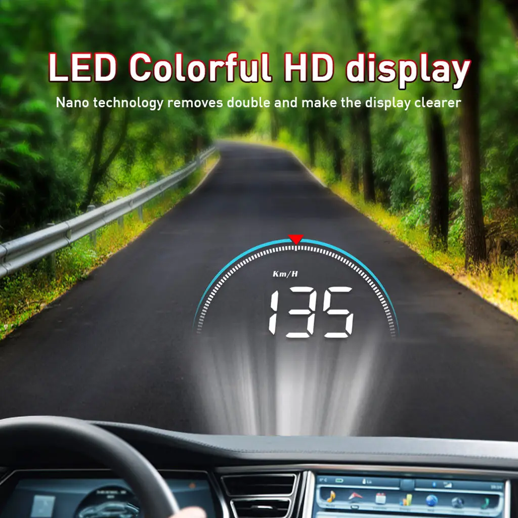 M8 Car HUD Head Up Display OBD2 II Overspeed Warning System Projector Windshield Auto Electronic Voltage Alarm RPM Car Styling