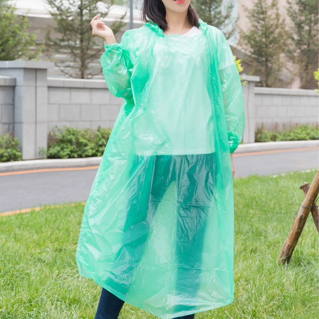 20* Disposable Adult Emergency Waterproof Rain Coat Poncho Camping Hiking Hood 