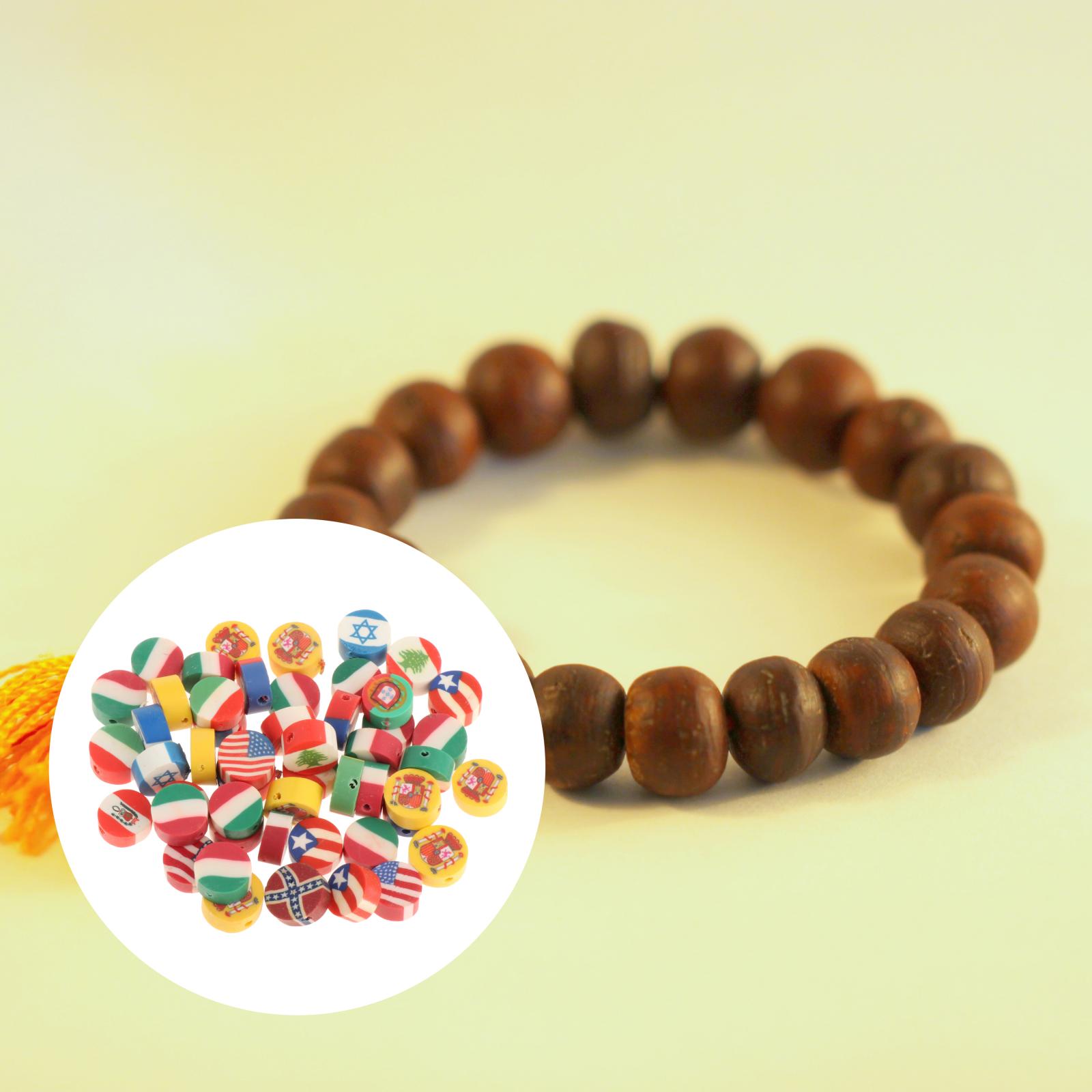 50x Beads Charms Craft Round Beads Sliced with Hole for Jewelry Making Jewelry Repairing Bracelet Necklace Choker Earrings