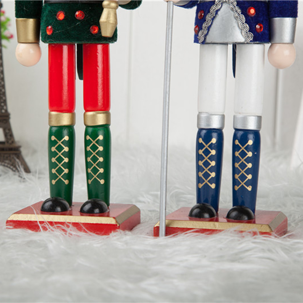 Red 30cm wooden nutcracker soldier figure puppet doll home decor toy