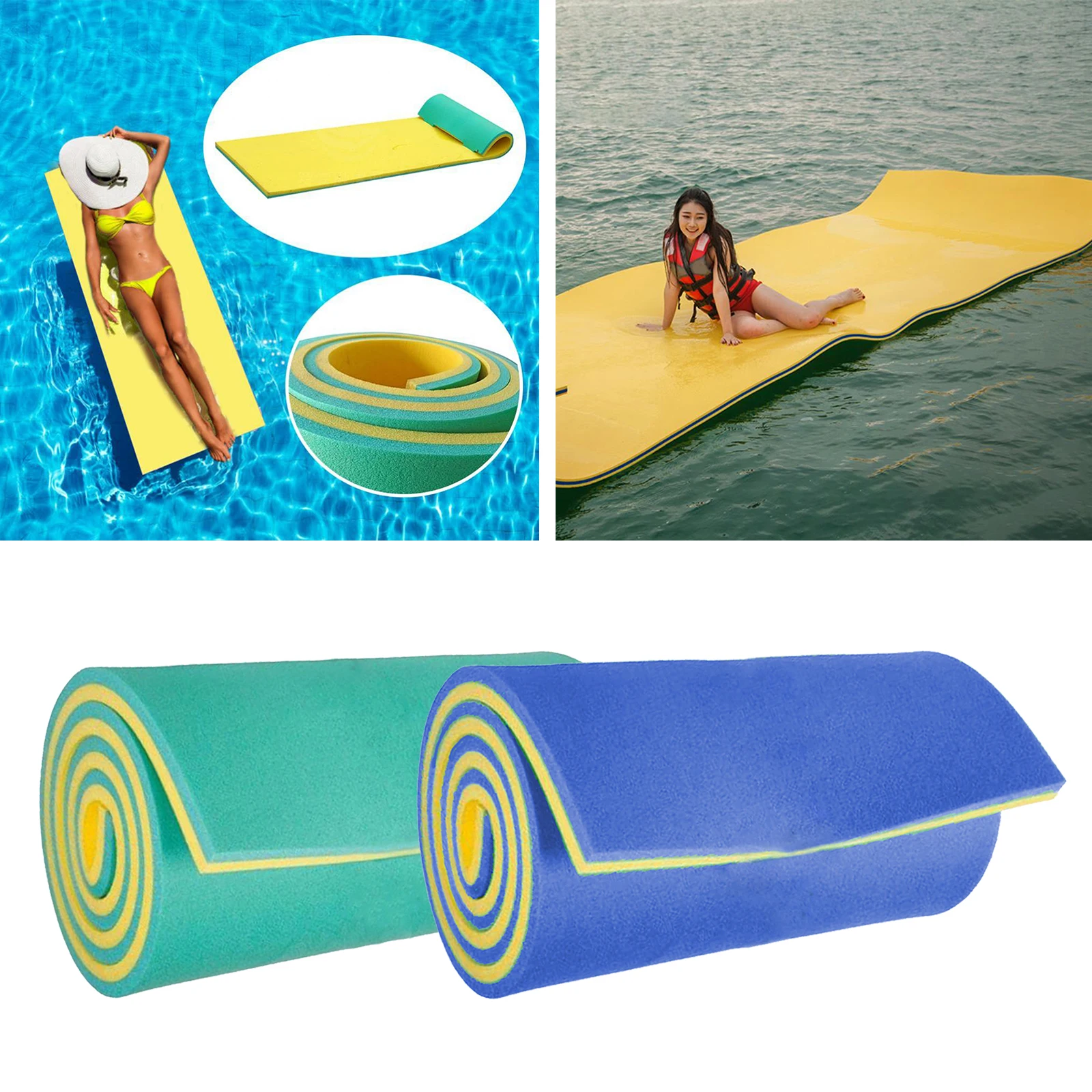 Water Float Mat High Density Lake Floating Pad Kid Mattress Oasis Summer Toy