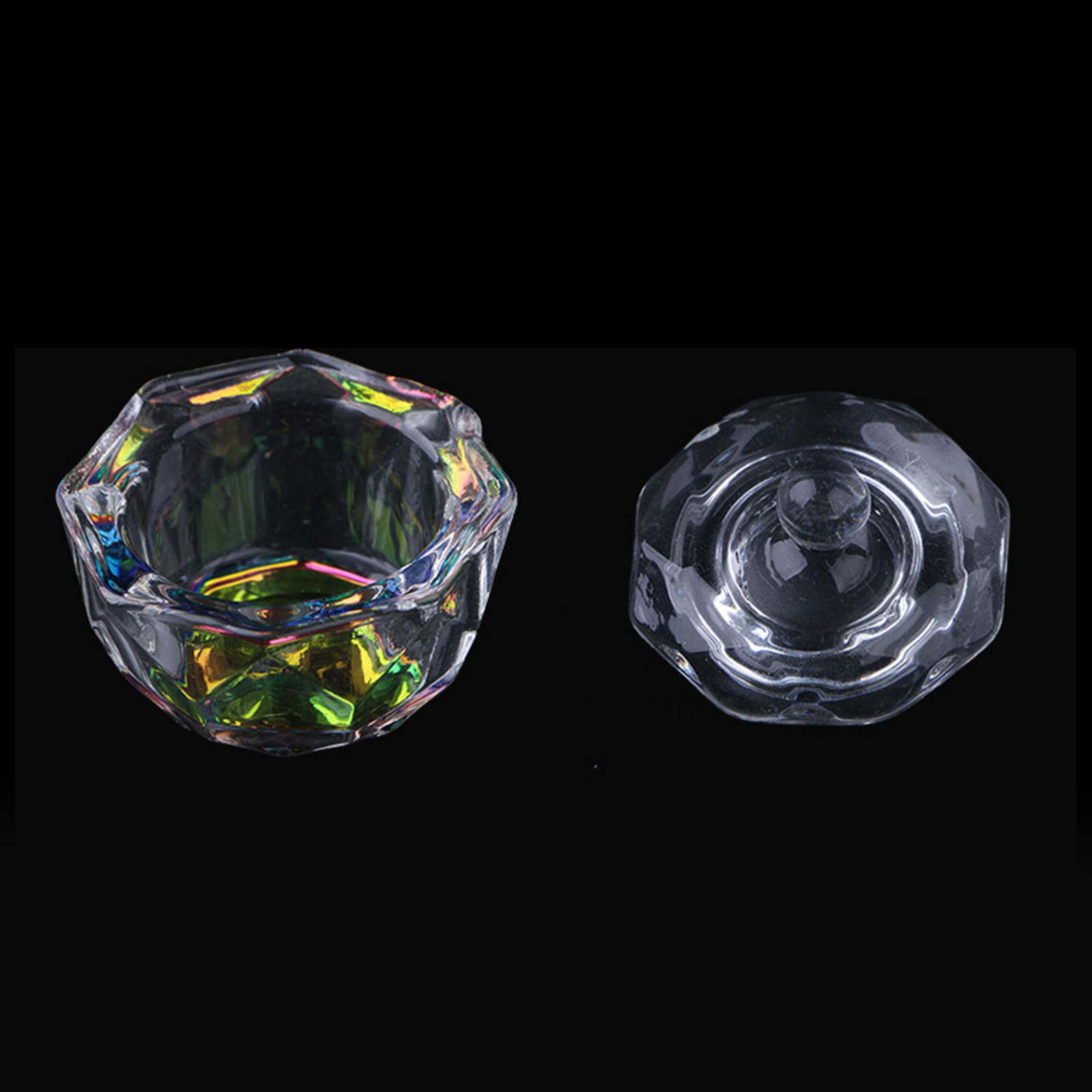 Liquid Powder Dappen Dish Crystal Glassware with Lid for Nail Art Dappen Dish Bowl Glass Crystal Cup Glassware