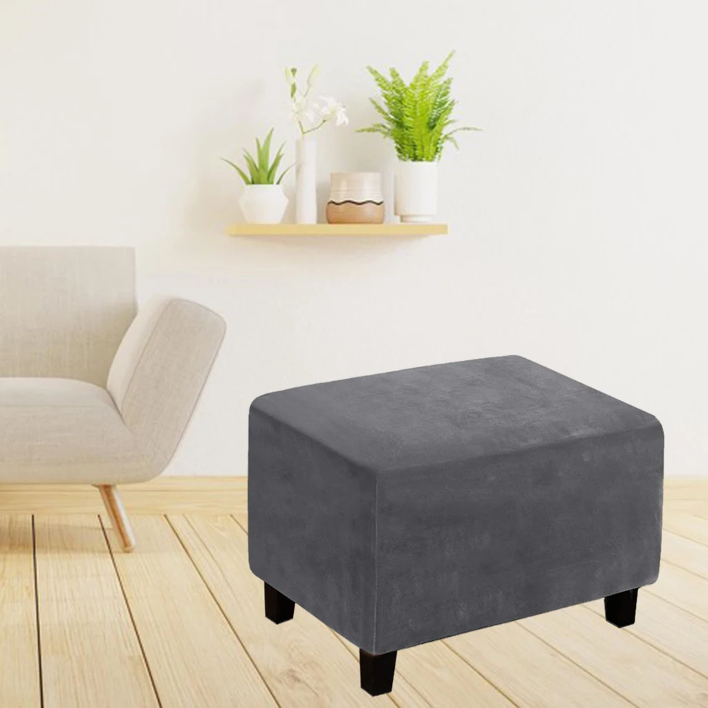 Universal Soft Rectangle Footrest Slipcover Dustproof Stretchable Easy Wash