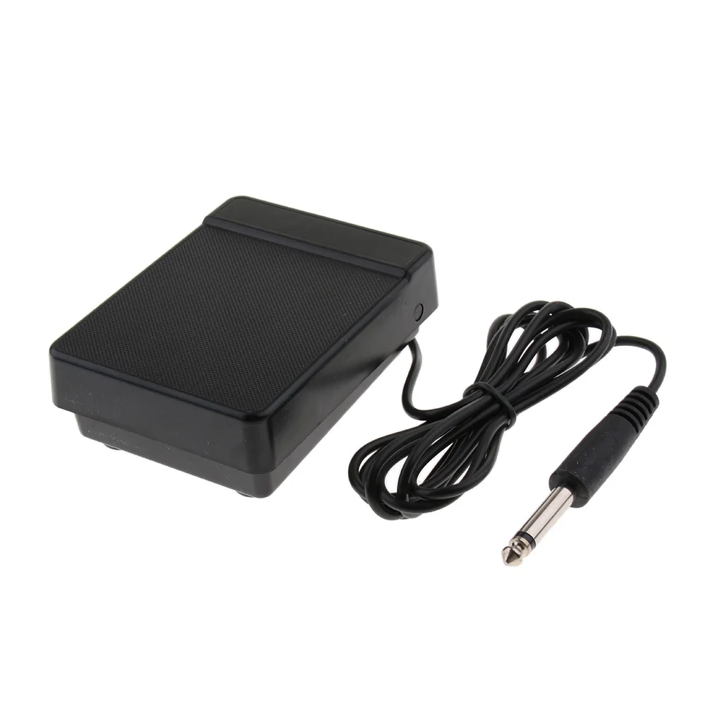 1pc Electronic Piano Sustain Pedal Controller Switch W/ 6.3mm Plug Black