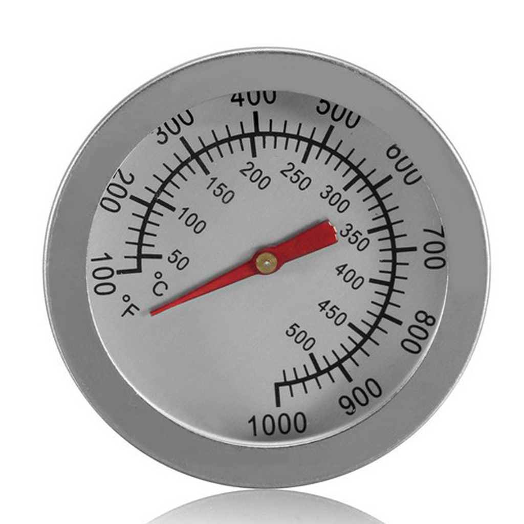Stainless Steel BBQ Barbecue Smoker Grill Thermometer Temperature Gauge (100 to 1000 degrees Fahrenheit) BBQ Accessories