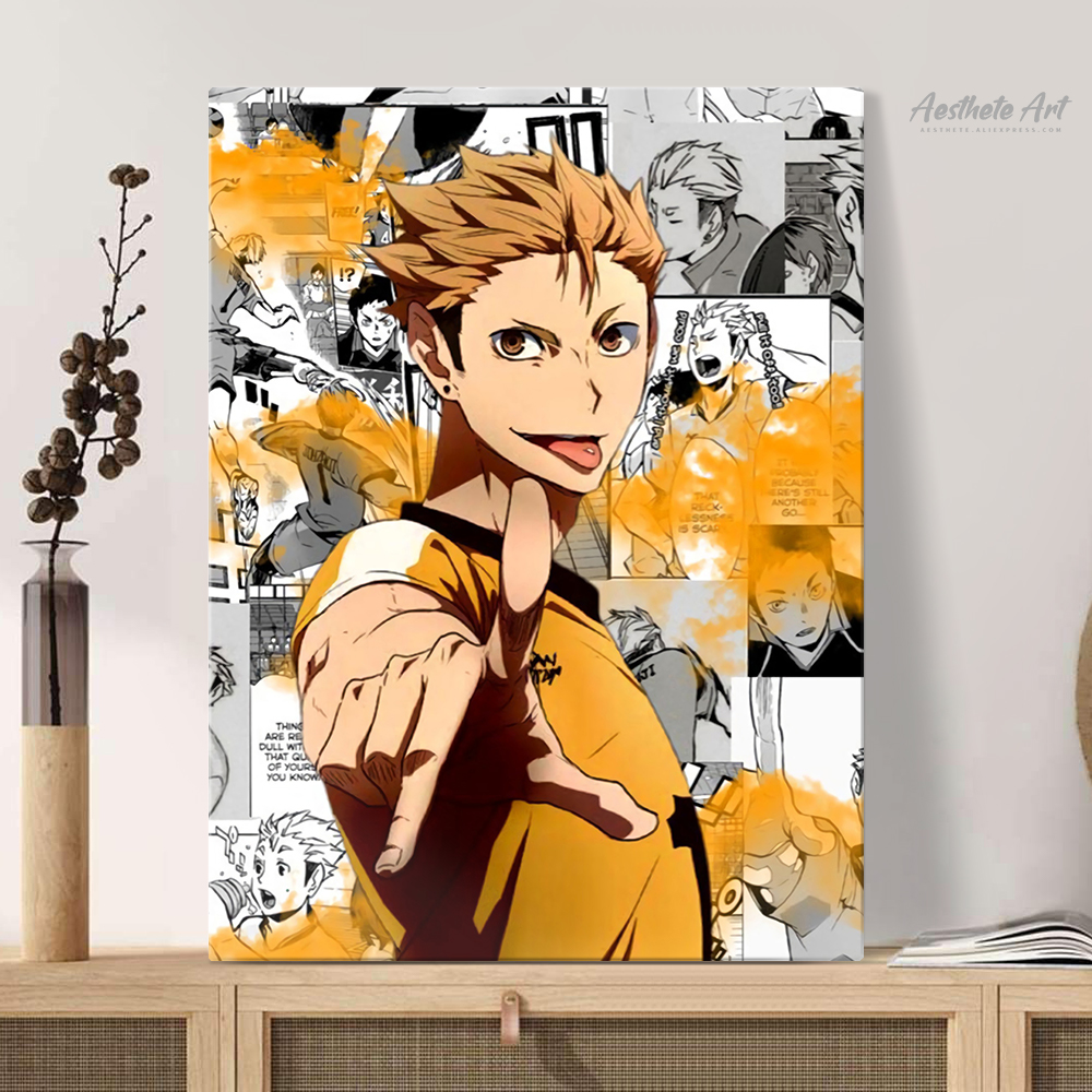 Yuji Terushima Haikyu! Аниме украшение домашний декор холст картина для  гостиной Настенная картина плакат печать | AliExpress