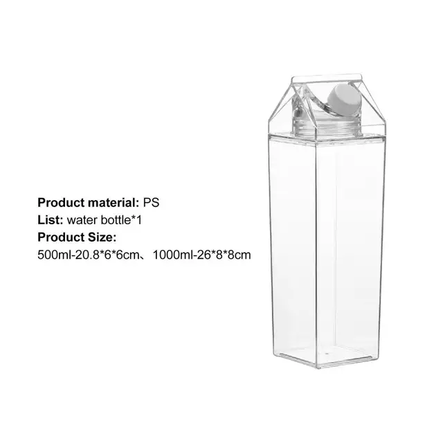 Transparent Bouteille Carton Black Milk 500ml / 0, 5 litres