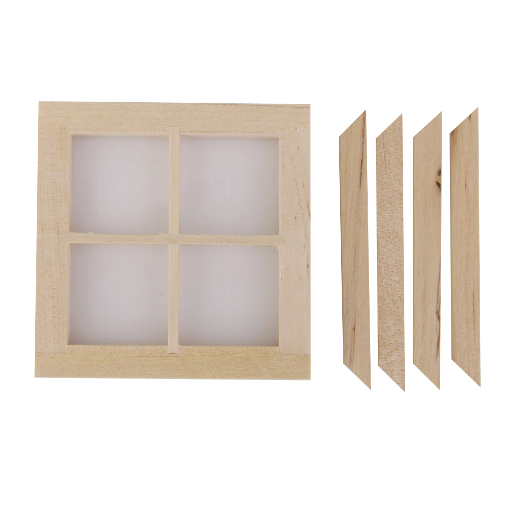 1pc 1/12 Scale Dollhouse Window Frame Miniature Furniture DIY Decor Parts