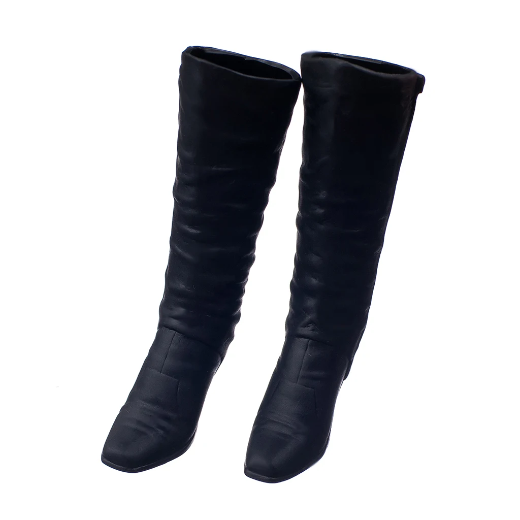 Mid-calf High-heeled Boots Shoes for 1/6 Scale Female 12