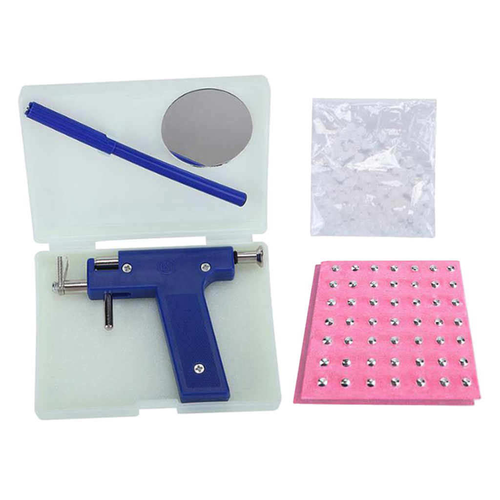 Steel Body Nose Ear Piercing  Earring Machine 49x Ear Stud Tool For Men Women Steel Ear Nose Navel Body Piercing Gun Tool Kit