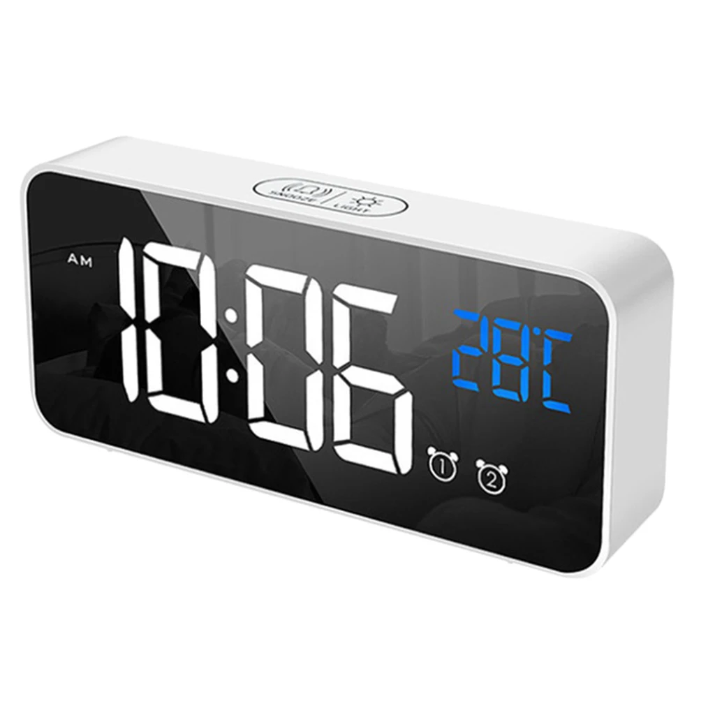 Touch Snooze Beside Clock Sound Control Alarm Clock USB Rechargeable LED