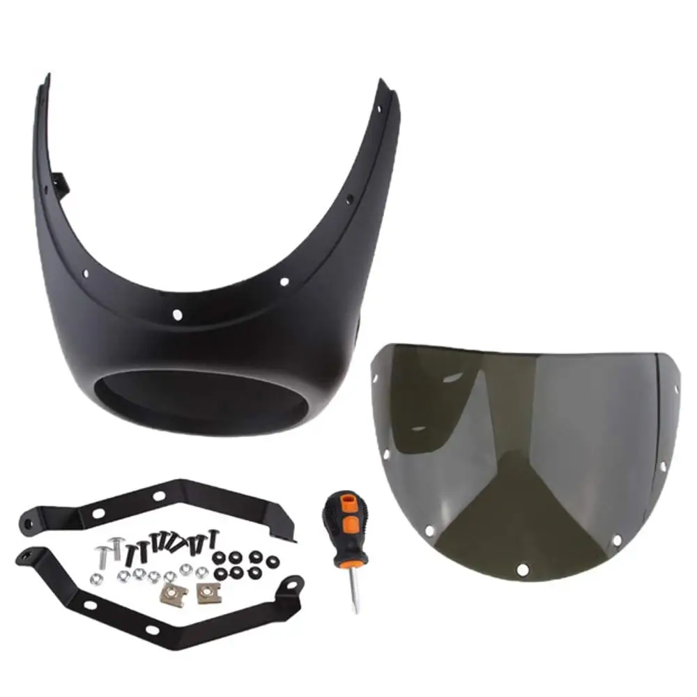 7`` Motorcycle Headlight Fairing Screen Cover Universal for Cafe Racer