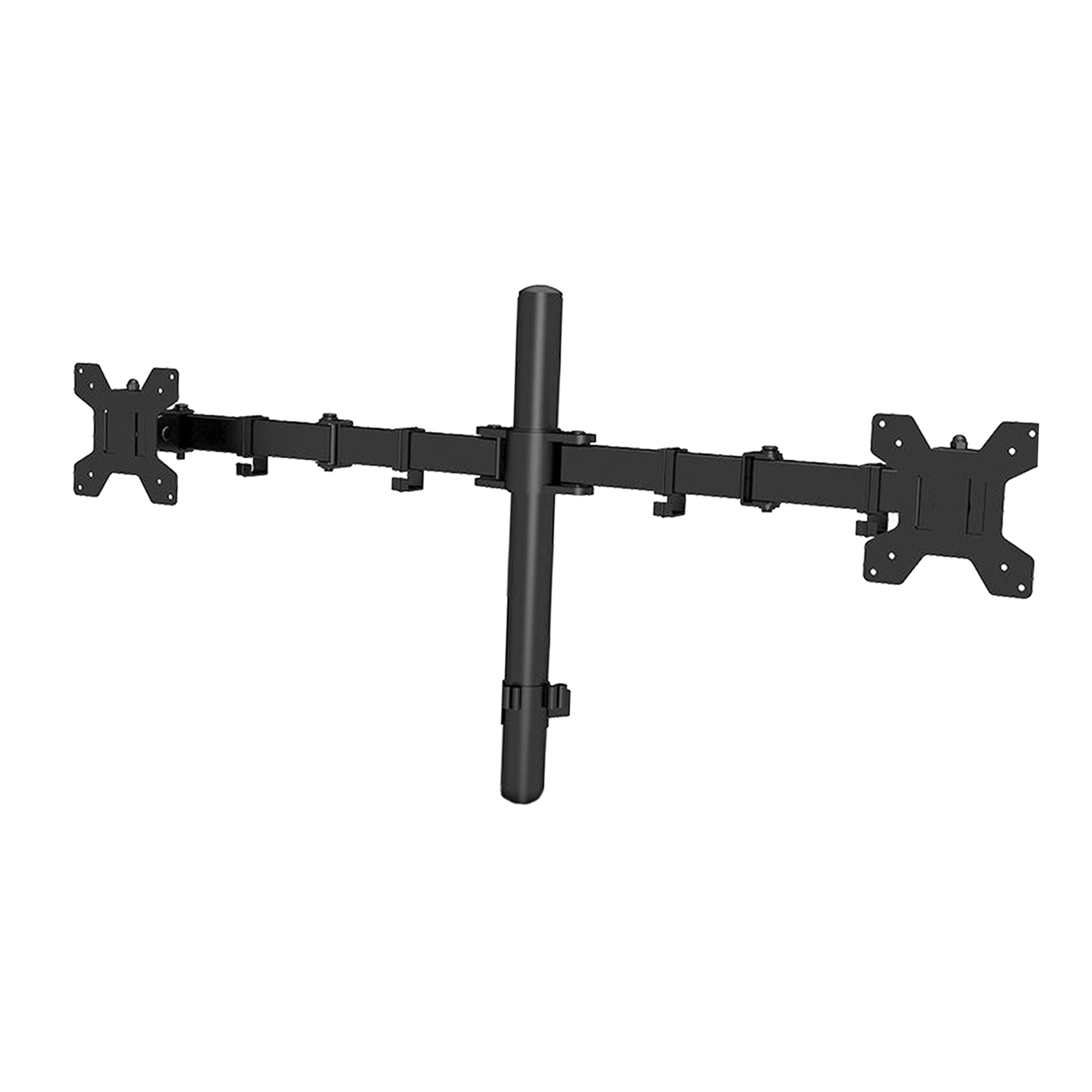 Free Standing Dual LCD Monitor Fully Adjustable Desk Mount Stand Fits 2 Screens Black