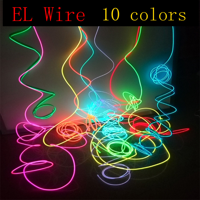 5M EL Wire Neon Light Novelty Light Neon LED lamp Flexible Rope Tube LED Strip String light Car Decoration With 6mm Sewing