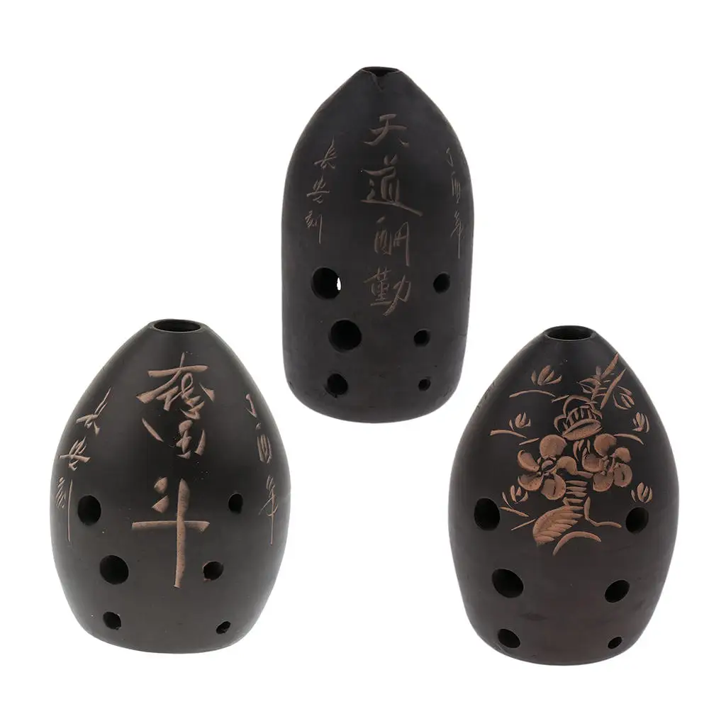 Chinese 8 Hole Ocarina Clay Xun Musical Instrument for Children Toys