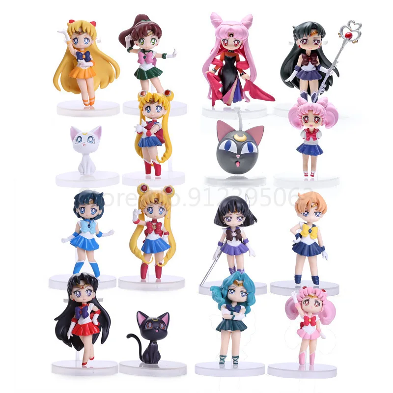 4pcs set Anime Sailor Moon Tsukino Usagi PVC Figuren Modell Spielzeug 