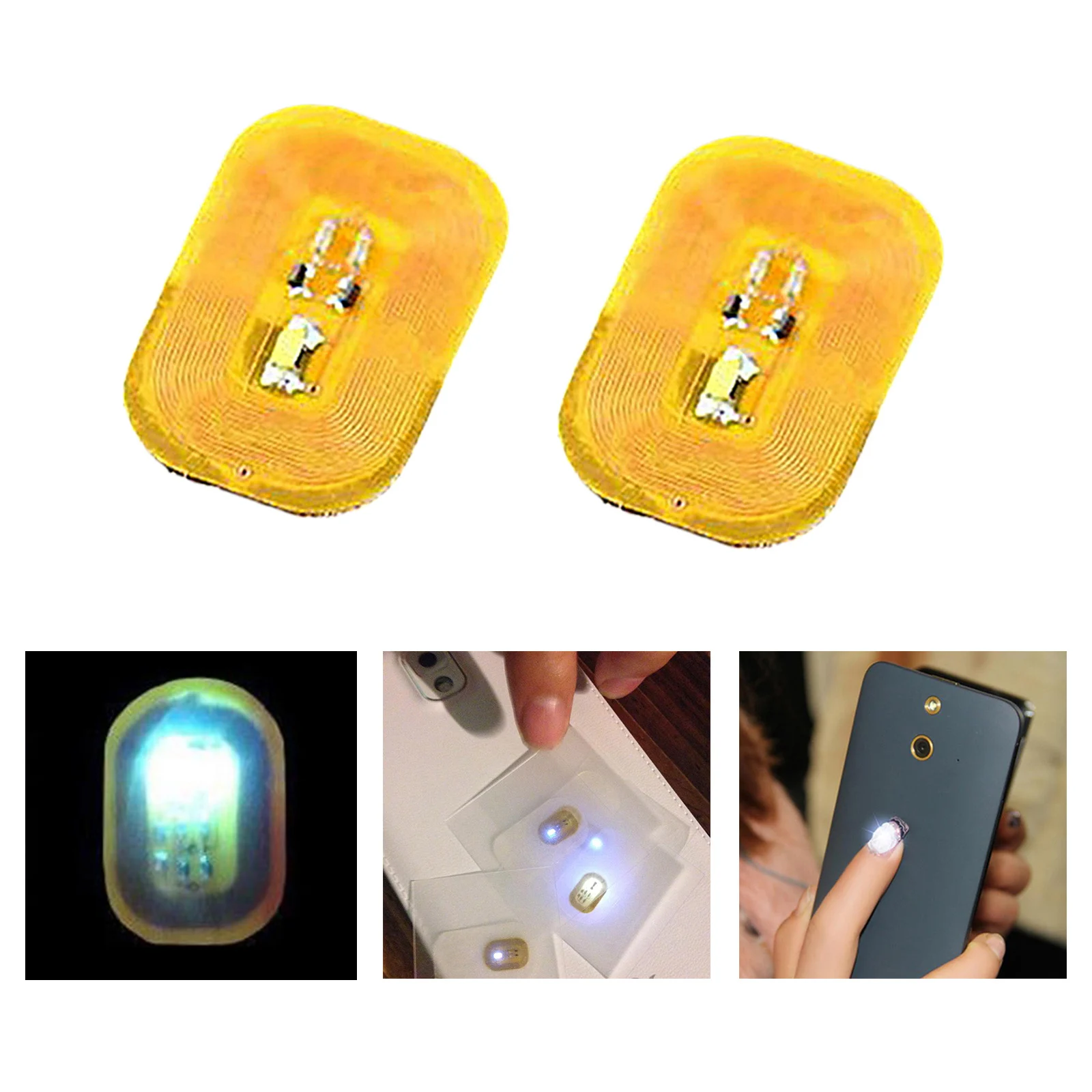 2 Pieces Luck NFC Chip Nail Art Sticker Lamp Scintillation Decor Phone