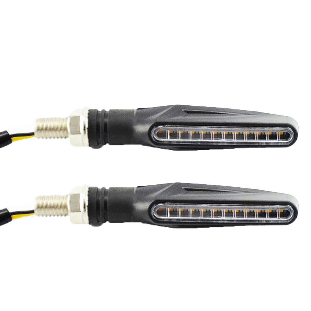 2pcs Flowing Motorbike LED Turn Signal Lights Flashing Turning Indicators Brake