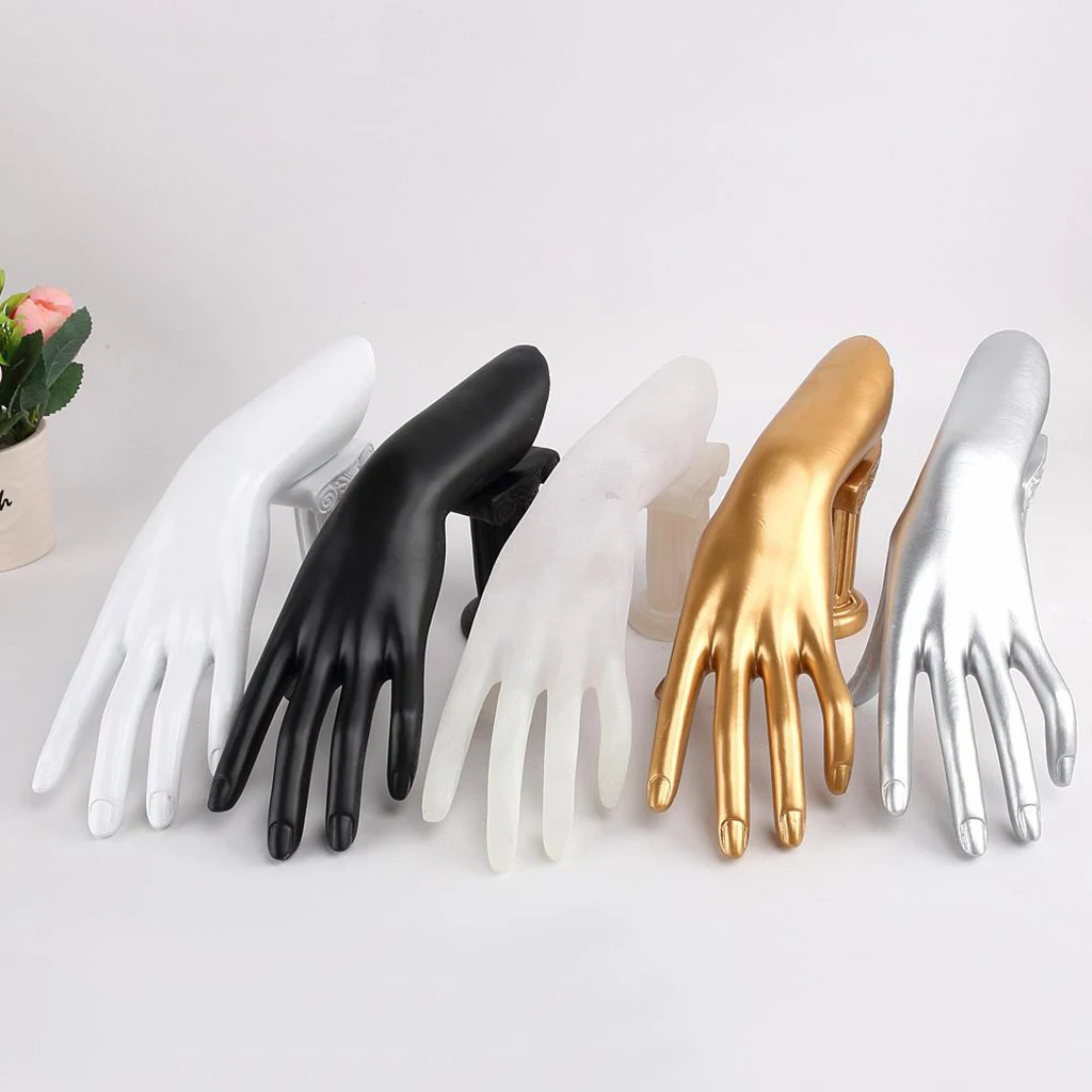 Mannequin Hand Finger Gloves Rings Bracelet Bangle Watch Jewelry Display Stand Organizer Holder, Resin, 5 Colors to Choose