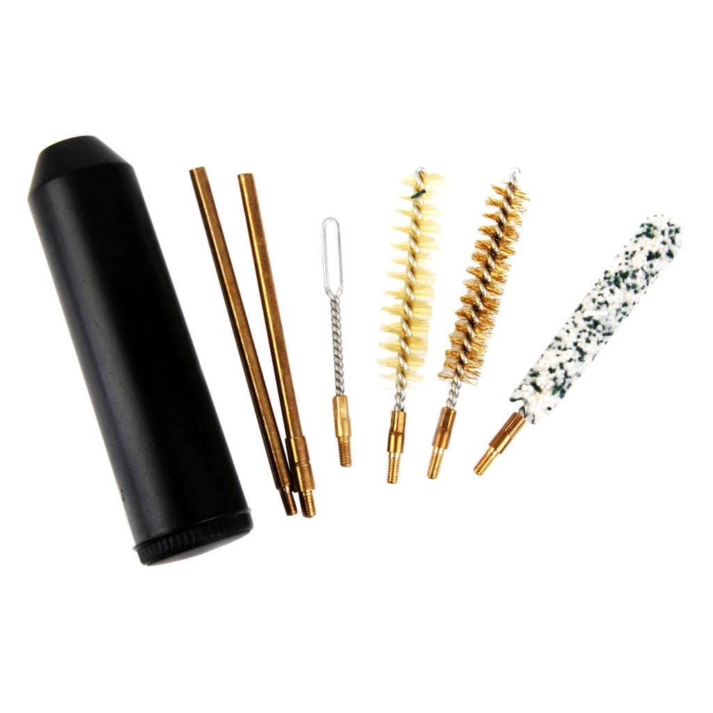 7pcs Barrel Cleaning Kit For Rifle Cal.38/357 9mm Rods Brush Handle for Outdoor Hunting G un Accessories