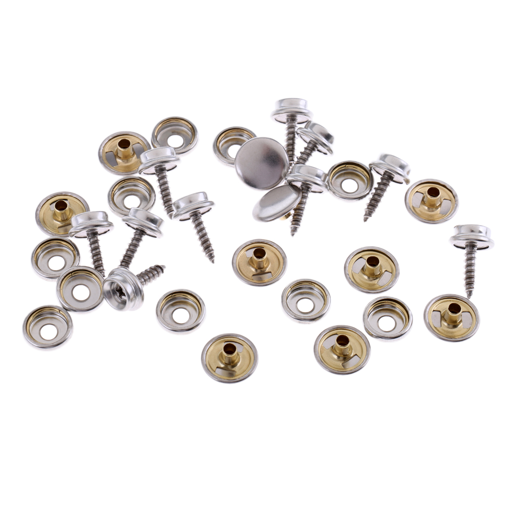 10 Set Stainless Boat Cover/Canopy Fittings Snap Fastener Screw Stud Sockets