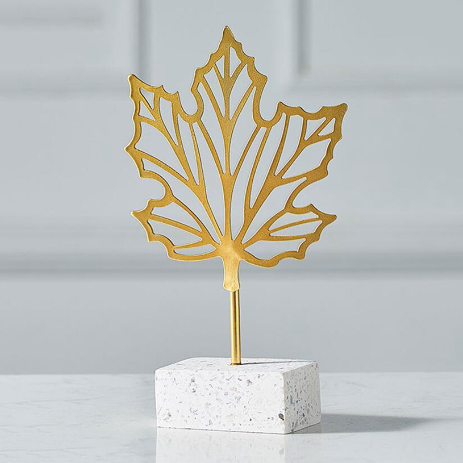 Art Leaf Shape Sculpture Decorative Ornament Figurine Statue Office Desktop