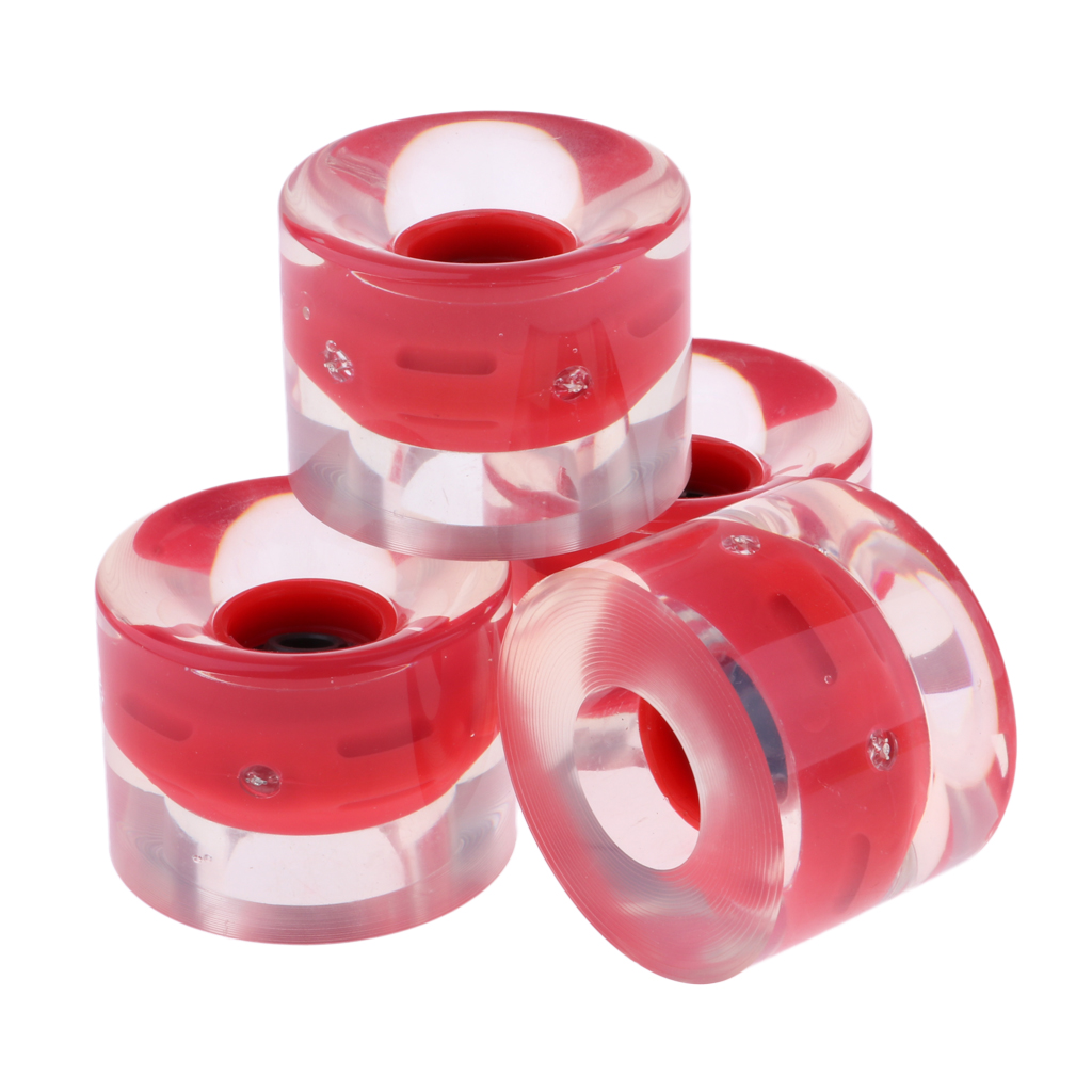 4pcs 60mm Flashing Roller Light Up Flash Skateboard Longboard Wheels 78A with Bearing Core Glow at Night 5 color