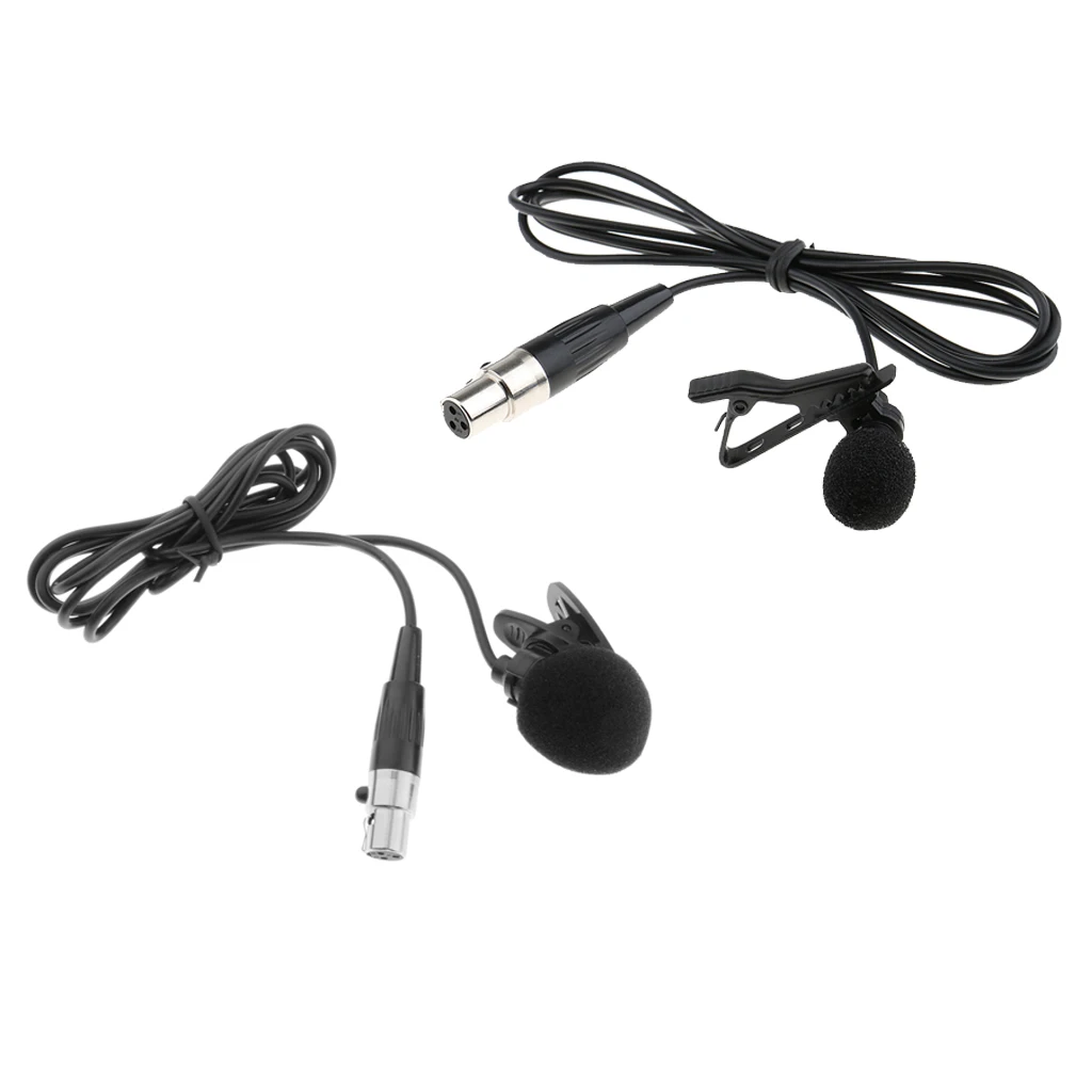 Wireless Microphone XLR 3-pin Lavalier Microphone Clip on & Windscreen