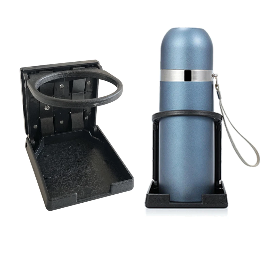 Universal Fold Up Drink Holder with Screws Cup Holders for Marine Automotive Yacht Car Boat Truck Van Home Black