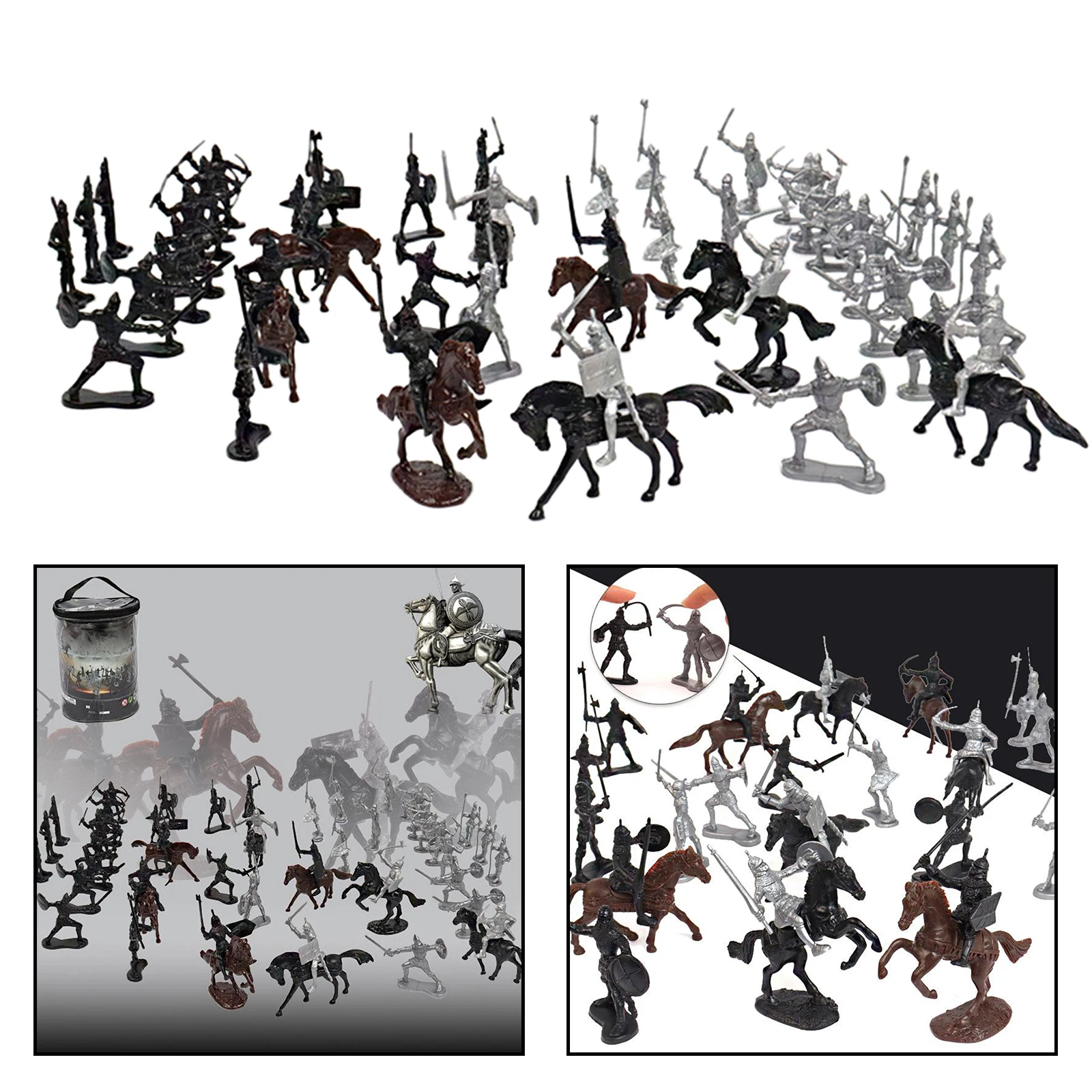 Medieval Knights Warriors Soldiers Model Toy Army Men Figures Accessories Kit Army Toys for Boys Children Kids