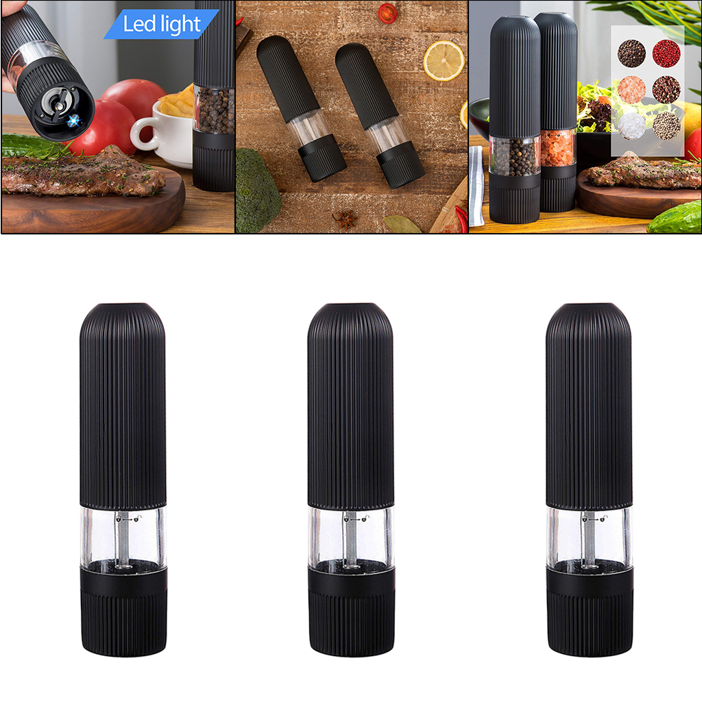 Battery Powered Pepper Grinder Stainless Steel Electric Salt and Pepper Mill Grinder Spice Shakers Kitchen Tools