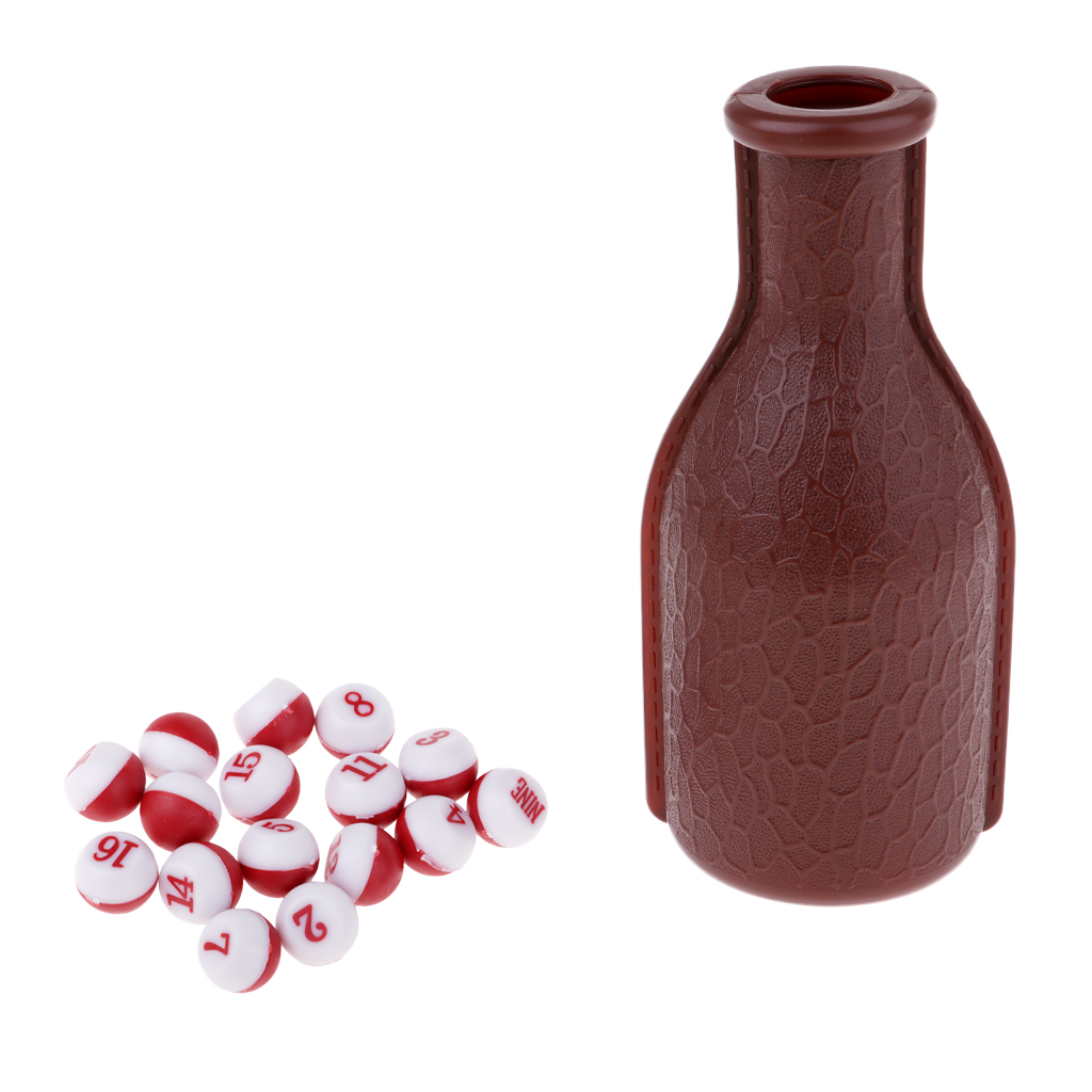 16 Red Plastic Scoring Numbered Pills with 6.3x2.7inch Brown Kelly Pill Pool